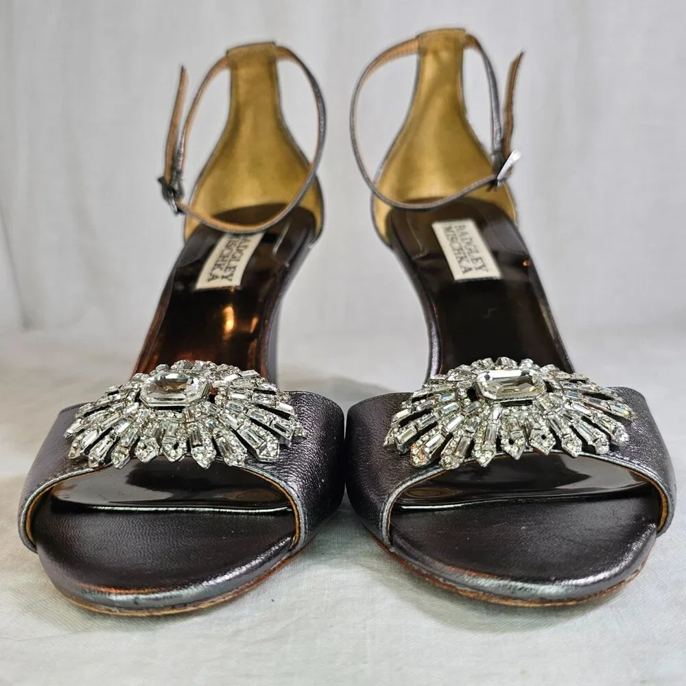 Badgley Mischka Leather Open Toe 3.25